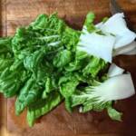 奶油白菜超可愛的!可以先放菜梗。葉菜最後再放下去烤。