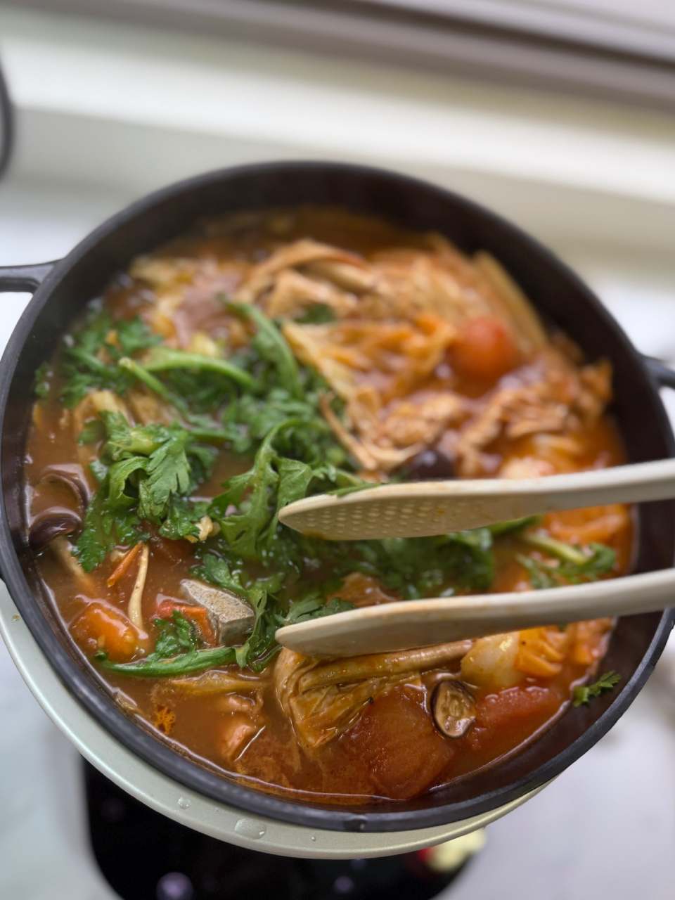 煮好的有樹食泰式 #暹羅冬蔭鍋。