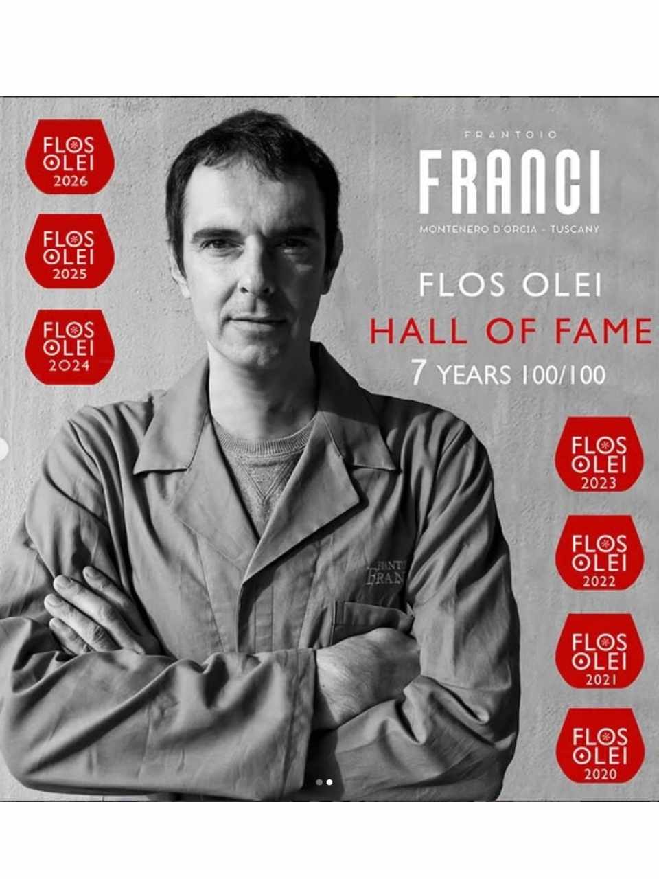FRANCI連續七年入選EVOO名人堂